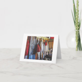 Textiel Art Boat Notecard Kaart