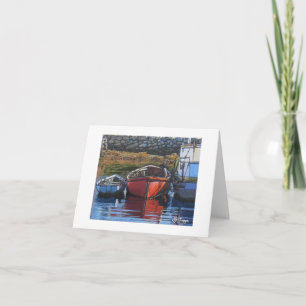 Textiel Art Boat Notecard Kaart