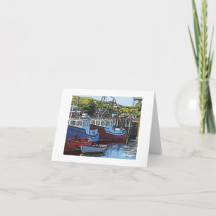 Textiel Art Boat Notecard Kaart