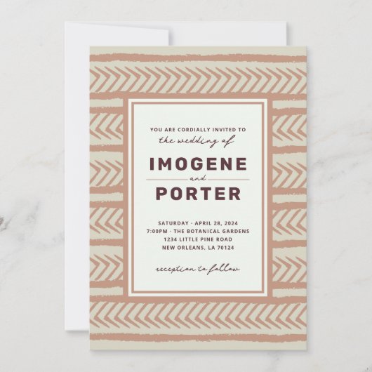 Textiel bruiloft kaart (Voorkant)