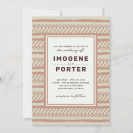 Textiel bruiloft kaart