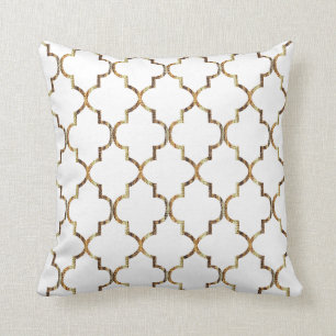 Textiel Gold Quatrefoil Pattern Kussen