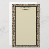  textiel met bloemen en vogels briefpapier (Voorkant / Achterkant)