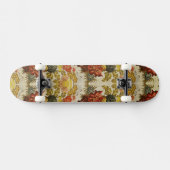 Textiel met een herhalend bloempatroon skateboard (Horizontaal)