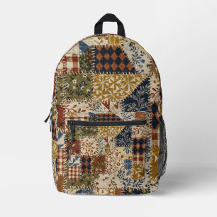 Textiel mozaïek in vintage stijl. bedrukte rugzak