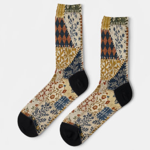Textiel mozaïek in vintage stijl. sokken