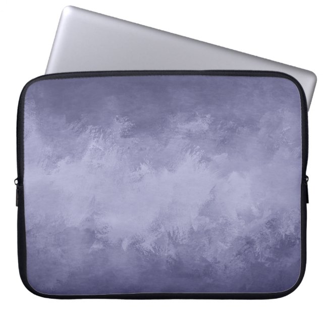 Textiel seleniumblauw acryl laptop sleeve (Voorkant)