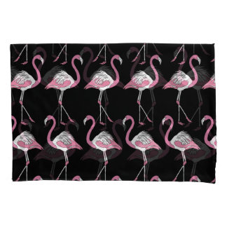 Textiel Zwart Flamingo Achtergrond Patroon Kussensloop