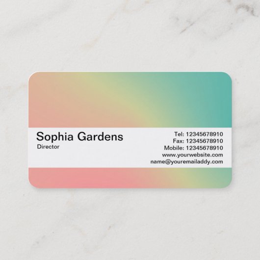 Textielband V2 - Verloop Y,M,B,R, donkerder bedrij Visitekaartje (Achterkant)