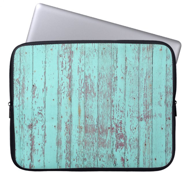 Textielhoutkap aqua background laptop sleeve (Voorkant)