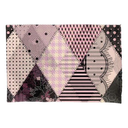 Textiellingerie: Patchwork Patroon Kussensloop (Voorkant)