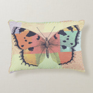 Textielpatchwerk Butterfly Print Accent Kussen