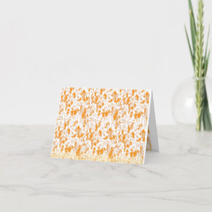 Textielpatroon met een levendig oranje en goud feestdagen kaart