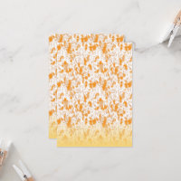 Textielpatroon met een levendig oranje en goud