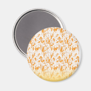 Textielpatroon met een levendig sinaasappel en gou magneet