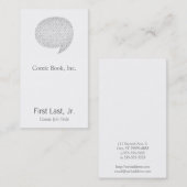 Textielstijl Comic Speech Bubble Visitekaartje (Voorkant / Achterkant)