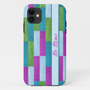 Textieltextuur paarse iPhone Case