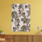 Textielvorm van plant en serpentinelribbo canvas afdruk (Insitu (Woonkamer))