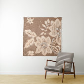 Textielweefsel, kant op witte achtergrond wandkleed (In situ)