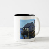 Textile Art Bateau Café Mug (Devant droit)