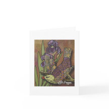Textile Art Carte pour notes d'oiseaux