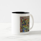 Textile Art Cat Café Mug (Devant droit)