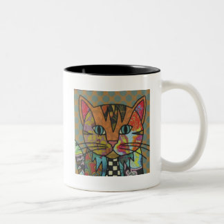 Textile Art Cat Café Mug
