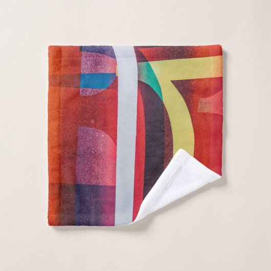 textile blanc et rouge (Gant de toilette)