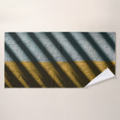 TEXTILE NOIR ET BROWN STRIPÉ (Serviette de bain)