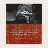 Textile Rouge, Photo Enregistrer La Carte Date (Intérieur déplié)