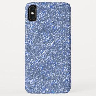 Textura rústica azul e efeito prateado iPhone XS max hoesje