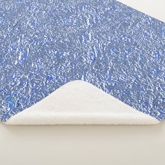 Textura rústica azul e efeito prateado sherpa deken (3/4)
