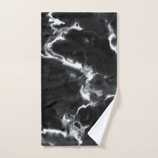 Texture classique en marbre noir gris blanc do-it- (Serviette à main)