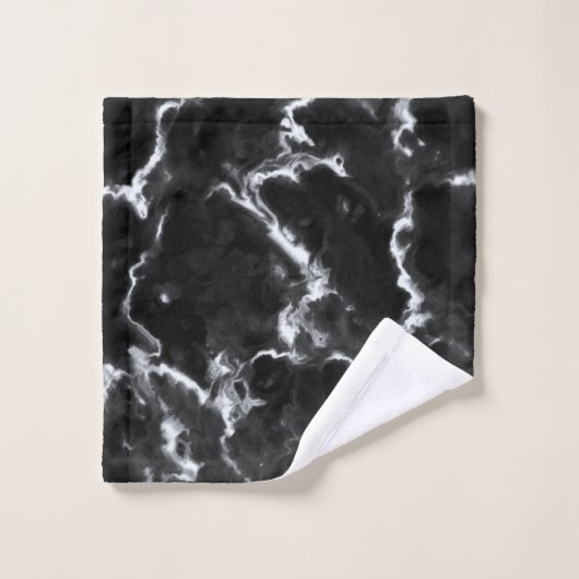 Texture classique en marbre noir gris blanc do-it- (Gant de toilette)