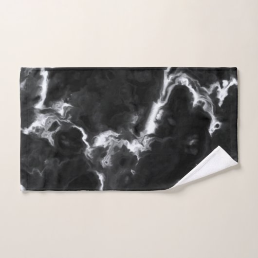 Texture classique en marbre noir gris blanc do-it- (Serviette à main)