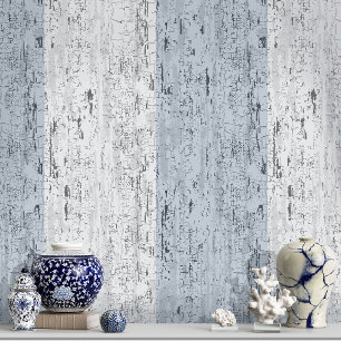 Texture crackle rayé Papier peint blanc et bleu