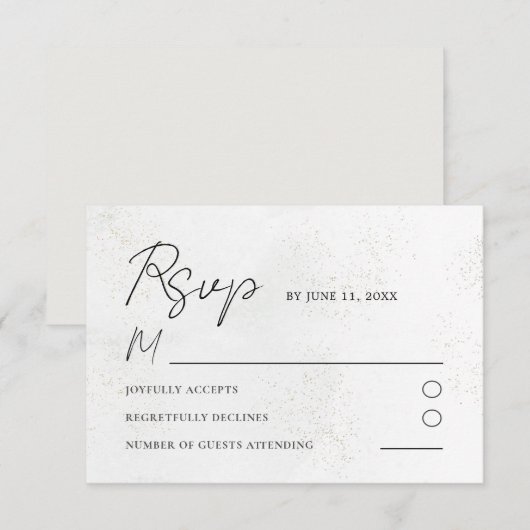 Texture d'aquarelle moderne Mariage RSVP (Devant / Derrière)