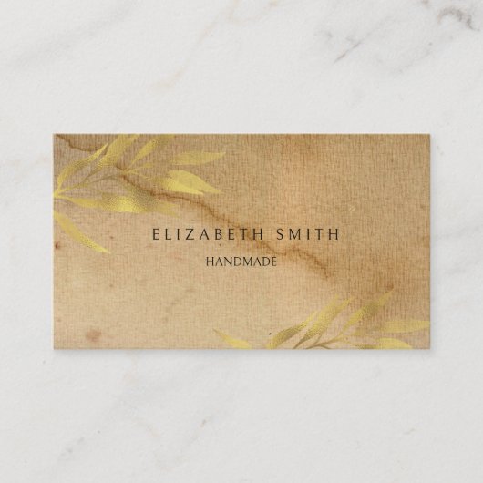 Texture d'artisanat or Carte de visite rustique (Devant)