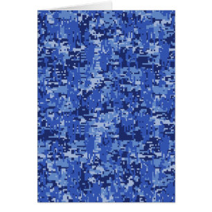 Texture de camouflage numérique en pixels bleu mar