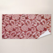 Texture de dentelle rose fine avec vin magnifique (Serviette de bain)