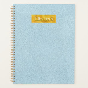 Texture de faux cuir bleu avec bannière en feuille