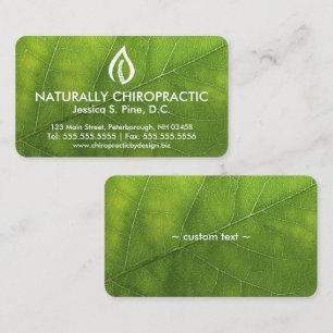 Texture de feuilles/Logo Cartes de visite chiropra