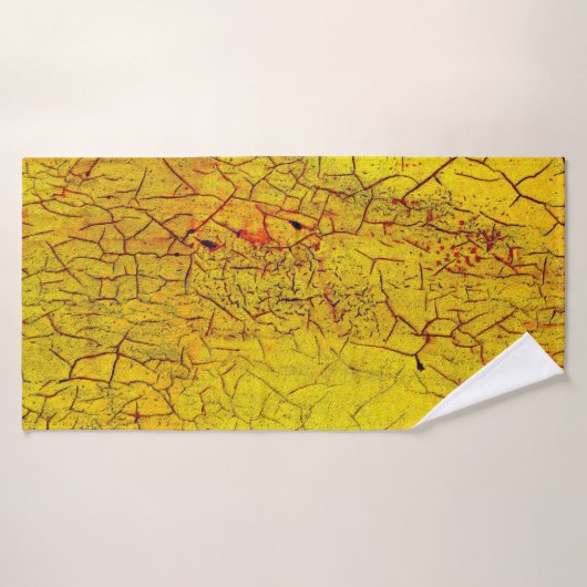 Texture de la vieille peinture jaune craquelé abst (Serviette de bain)