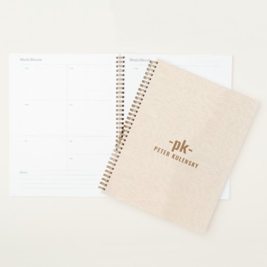 Texture de lin beige clair simple typographie tan (Devant avec enveloppe)