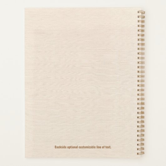 Texture de lin beige clair simple typographie tan (Dos)