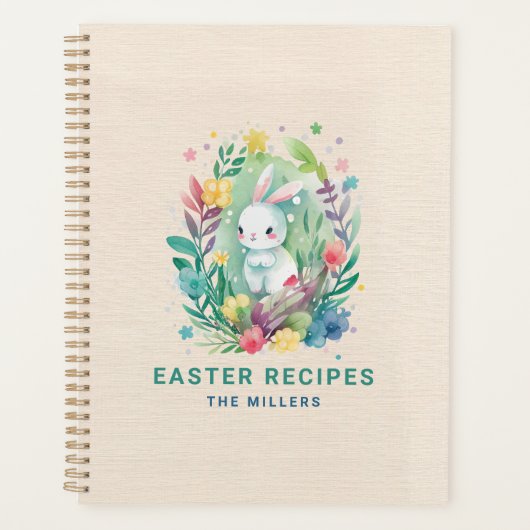 Texture de lin beige mignonne Lapin de Pâques (Devant)