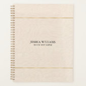 Texture de lin beige simple cadre or (Devant)