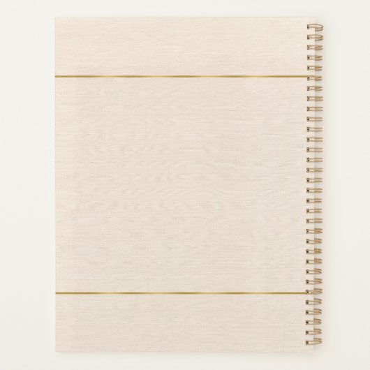 Texture de lin beige simple cadre or (Dos)