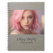 Texture de lin subtile Carnet photo personnalisabl (Devant)