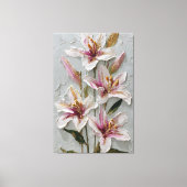 Texture de lys blanc et rose, art mural abstrait (Recto)